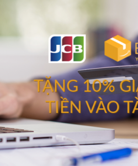Tặng đến 20% giá trị khi nạp tiền bằng thẻ JCB