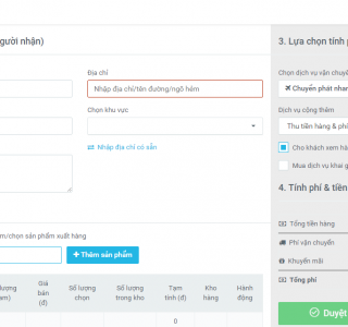 Thông báo nâng cấp trang tạo đơn hàng mới