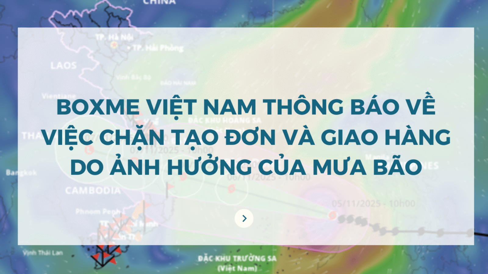 THÔNG BÁO VỀ VIỆC CHẶN TẠO ĐƠN VÀ GIAO HÀNG DO ẢNH HƯỞNG CỦA MƯA BÃO