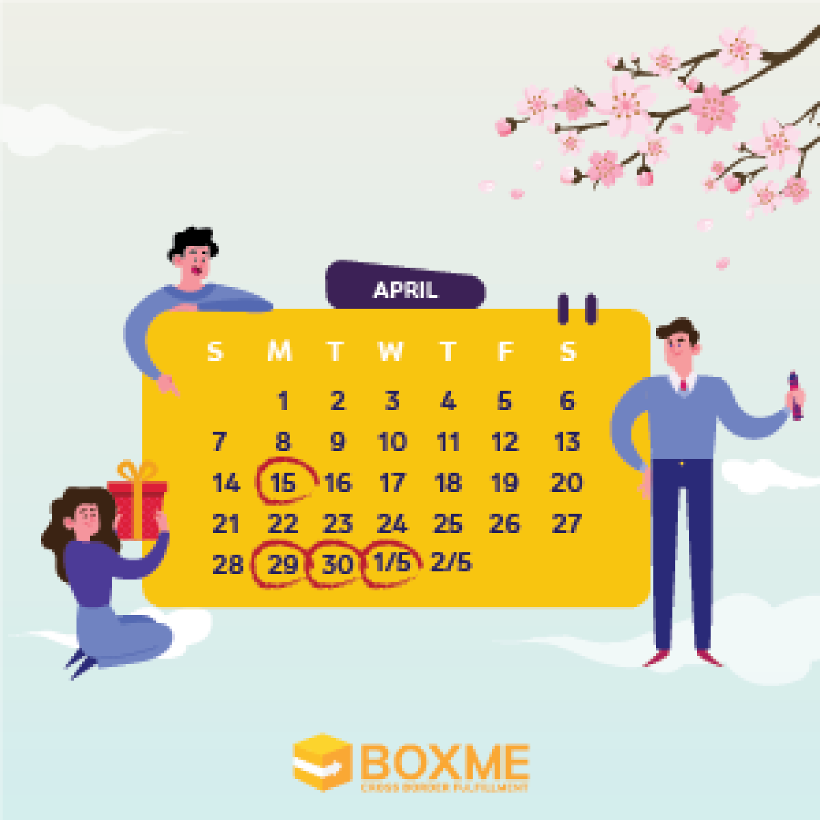 Boxme thông báo lịch nghỉ lễ Giỗ Tổ Hùng Vương, 30/4 và 1/5/2019
